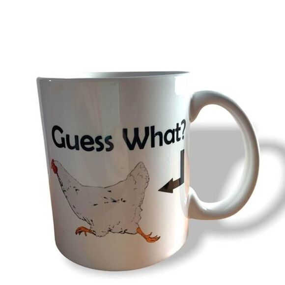 Guess What Chicken Butt Funny Coffee Mug Gift For Chicken Lovers Gift Mug - Picture 1 of 6